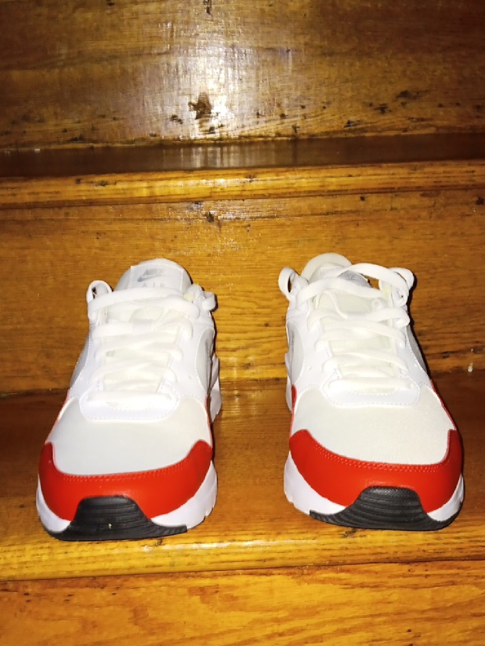 Nike Mens  White and Red Low-Top Sneakers